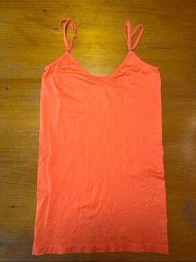 Charlotte Russe Neon Coral V-Neck Spaghetti Strap Camisole